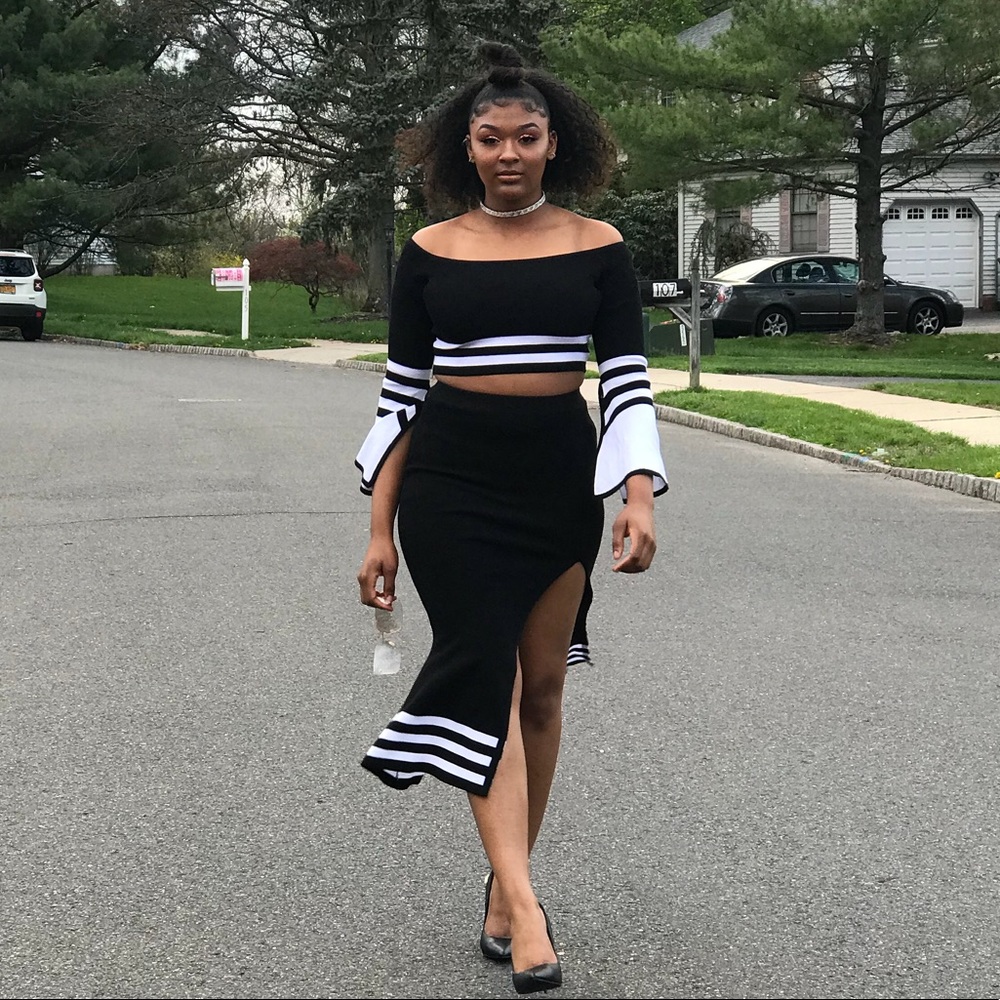 Sexy knit bodycon 2 piece set